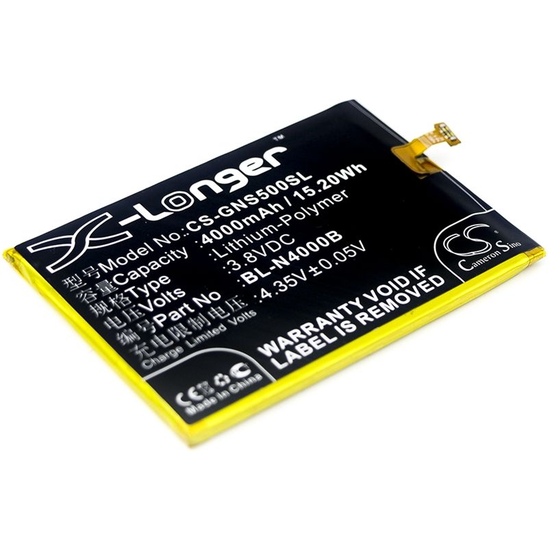Li-Polymer Battery fits Gionee, gn5005, gn5005 steel 2 dual sim, gn5005 steel 2 dual sim td-lte 3.8V, 4000mAh Communications Cameron Sino Technology Limited (Suspended)