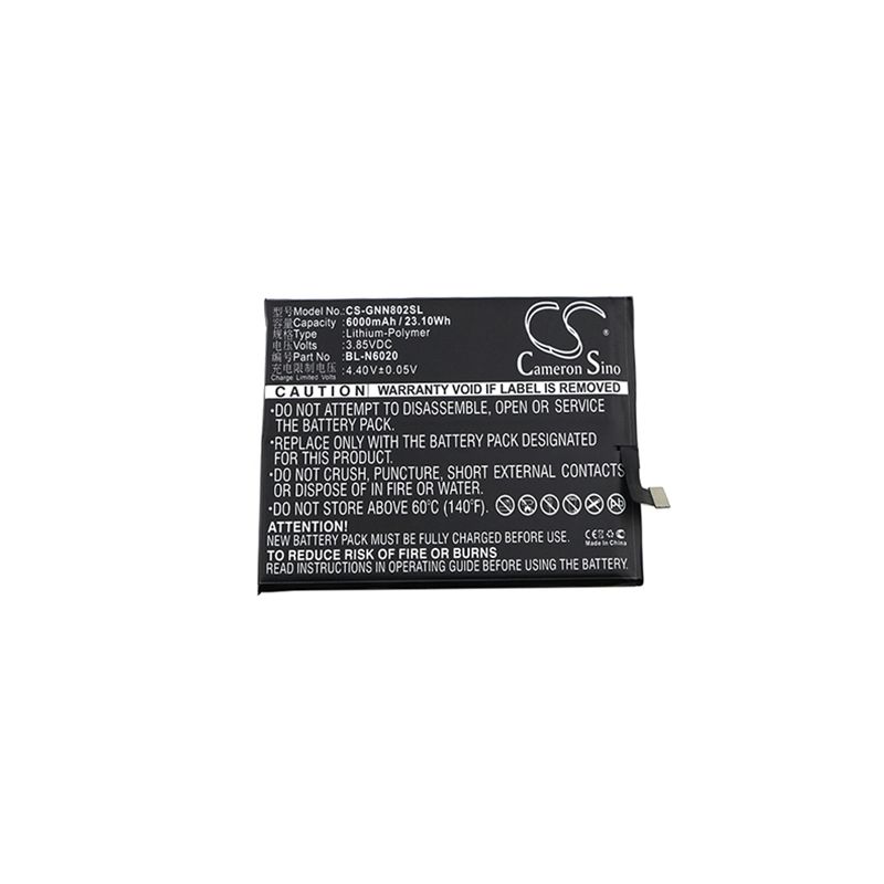Li-Polymer Battery fits Gionee, gn8002, m6 plus 3.85V, 6000mAh Communications Cameron Sino Technology Limited (Suspended)