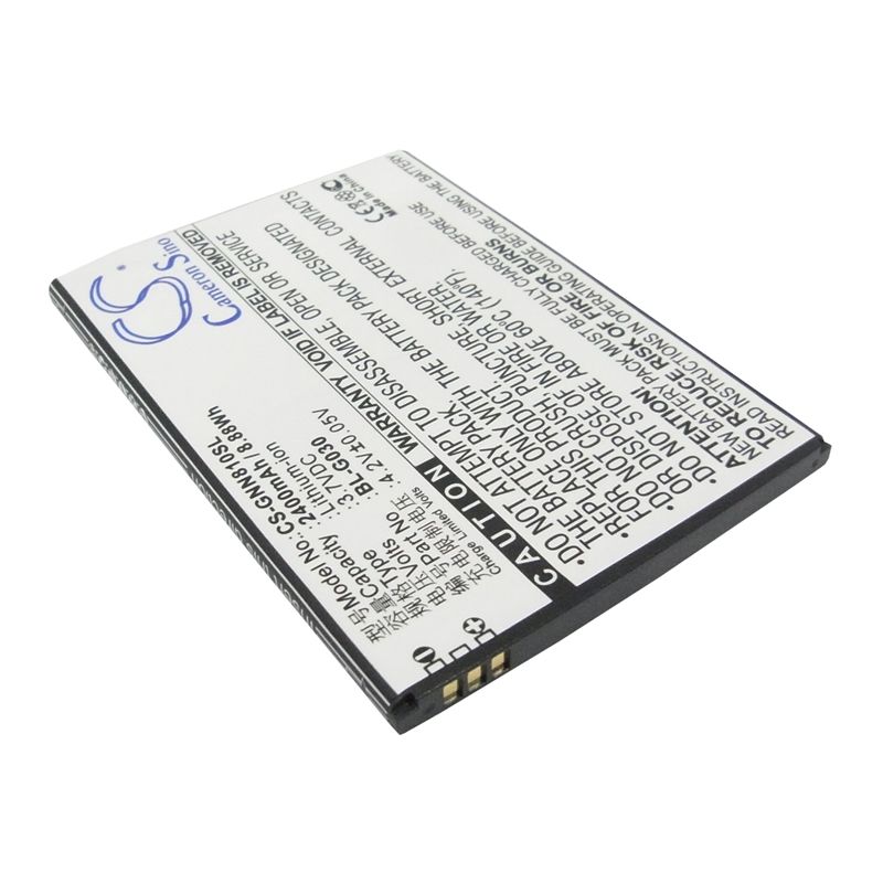 Li-ion Battery fits Gionee, gn810 3.7V, 2400mAh Communications Cameron Sino Technology Limited (Suspended)