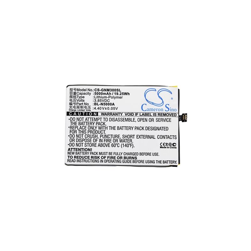 Li-Polymer Battery fits Gionee, m3, m3 marathon, m3s 3.85V, 5000mAh Mobile & SmartPhone Cameron Sino Technology Limited