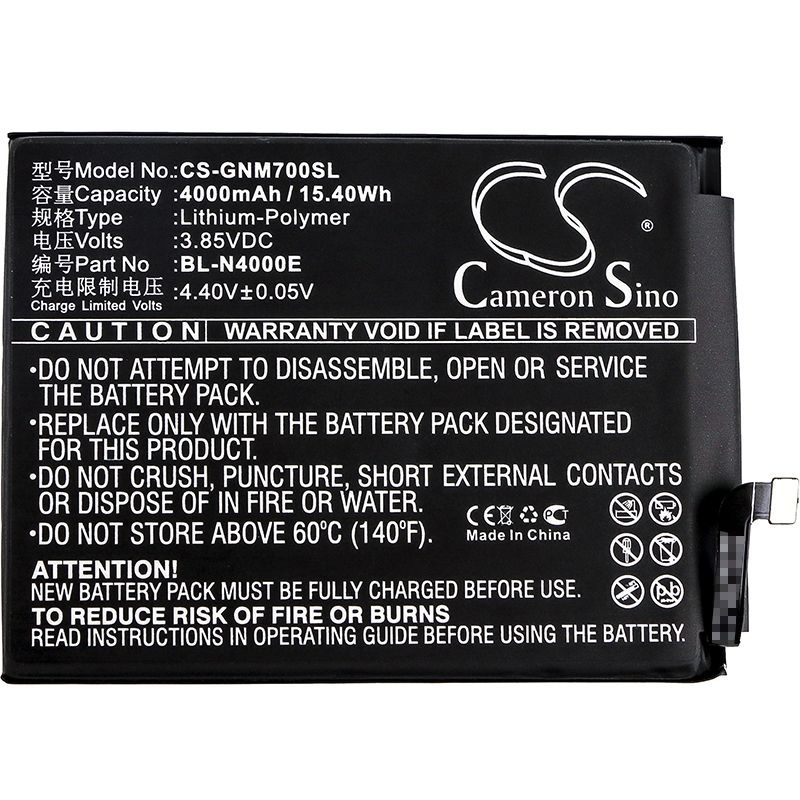 Li-Polymer Battery fits Gionee, m7, m7l 3.85V, 4000mAh Mobile & SmartPhone Cameron Sino Technology Limited