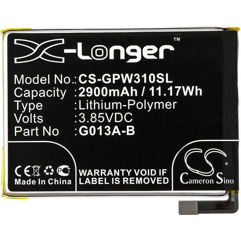 Li-polymer Battery Fits Google, G013a, G013b, Pixel 3 3.85v, 2900mah Mobile & SmartPhone Cameron Sino Technology Limited
