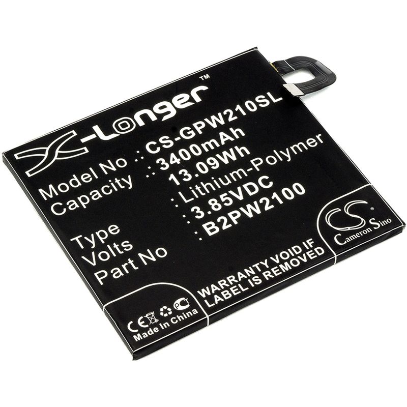 Li-polymer Battery Fits Google, G-2pw2100, G-2pw2100-021-b, G-2pw2200 3.85v, 3400mah Mobile & SmartPhone Cameron Sino Technology Limited