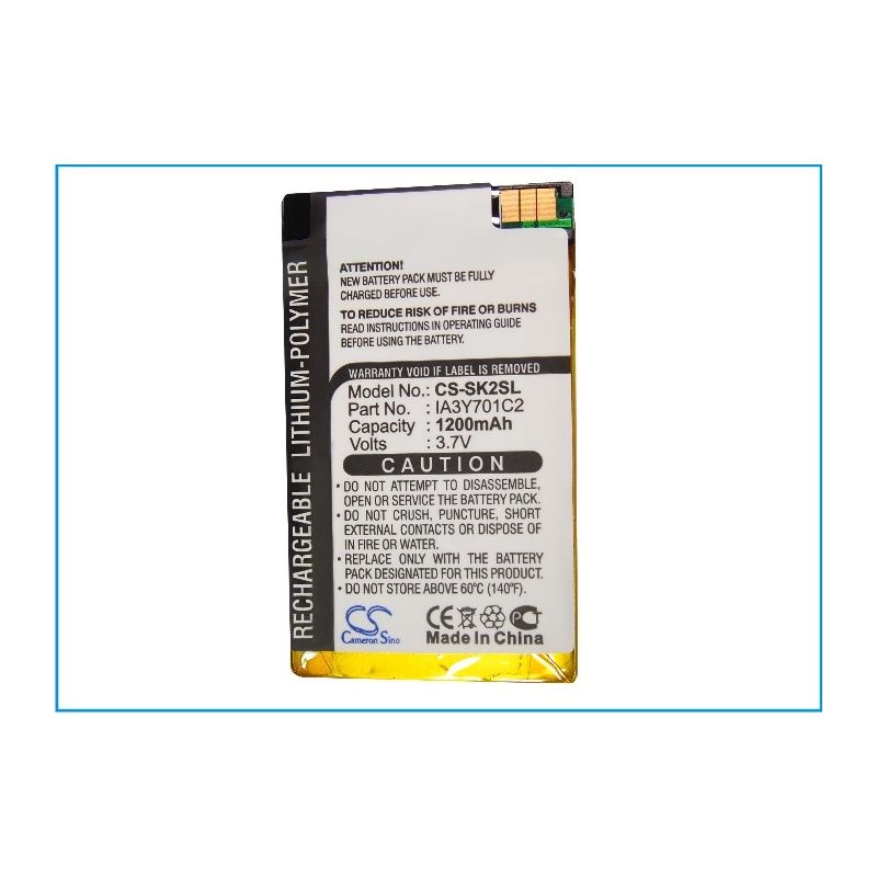 Li-Polymer Battery fits Hip top, danger 2, sharp, pv-100tg 3.7V, 1200mAh Communications Cameron Sino Technology Limited