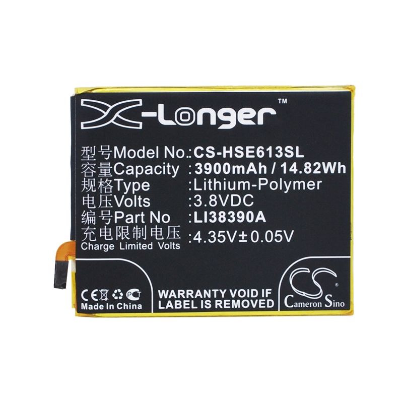Li-Polymer Battery fits Hisense, e613m 3.8V, 3900mAh Communications Cameron Sino Technology Limited (Suspended)