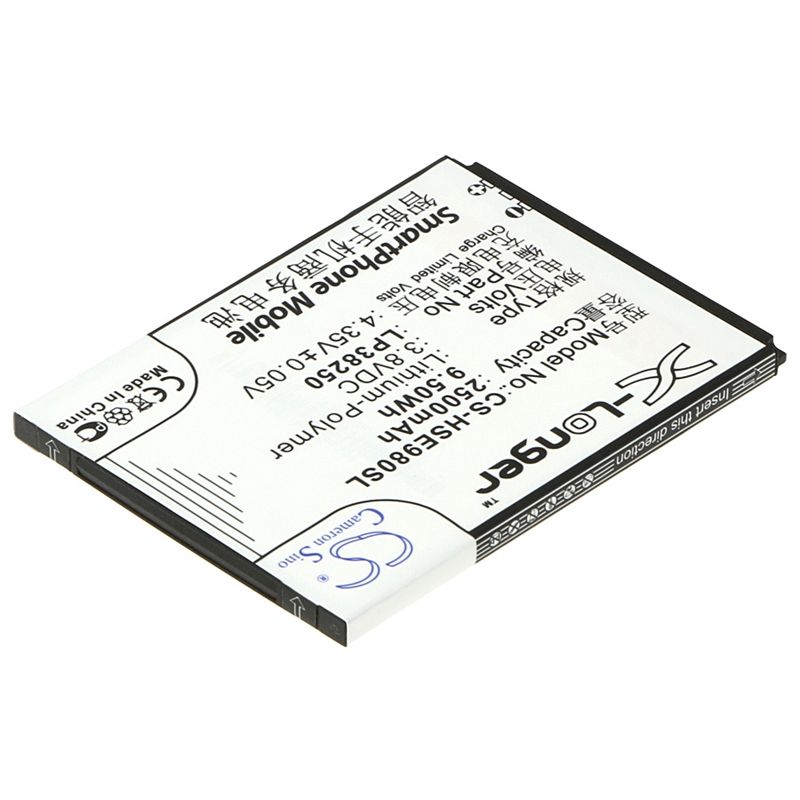 Li-Polymer Battery fits Hisense, eg980, mira ii, t978 3.8V, 2500mAh Mobile & SmartPhone Cameron Sino Technology Limited