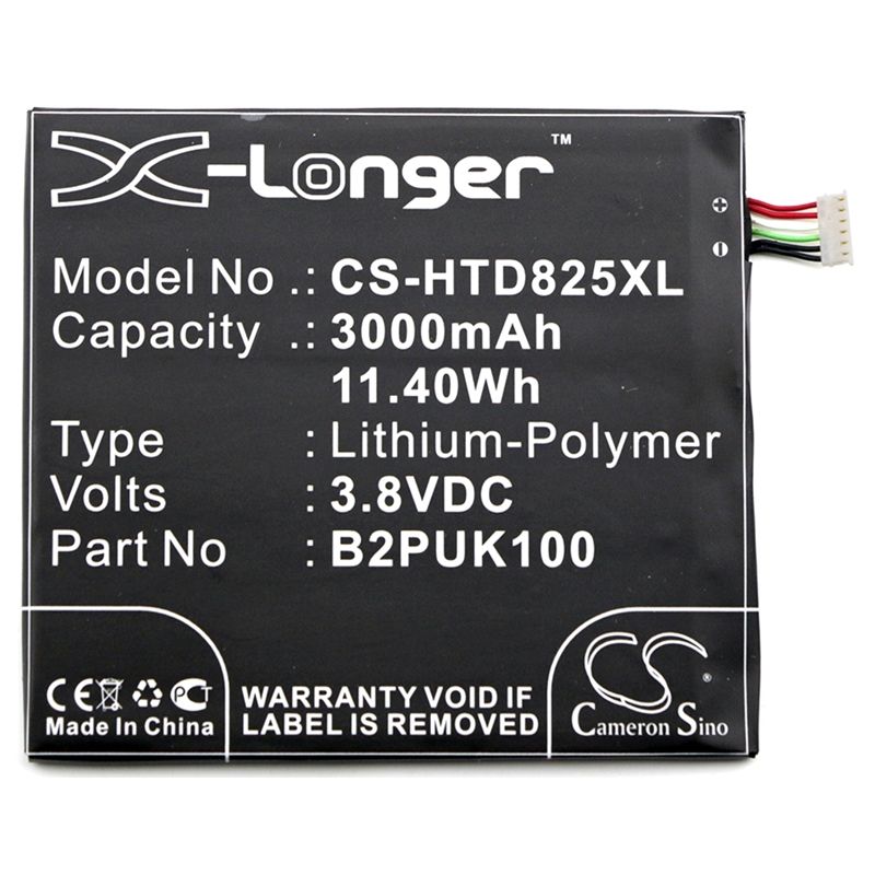 Li-Polymer Battery fits Htc, 2puk00, d825h, d825u 3.8V, 3000mAh Mobile & SmartPhone Cameron Sino Technology Limited
