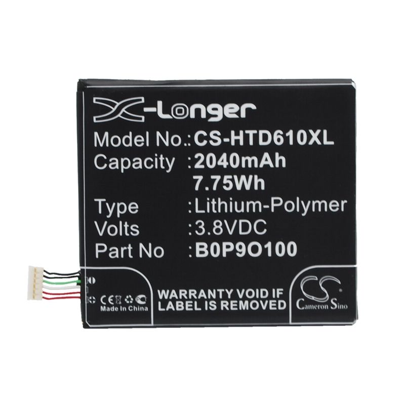 Li-Polymer Battery fits Htc, a3qhd, d610, d610n 3.8V, 2040mAh Mobile & SmartPhone Cameron Sino Technology Limited
