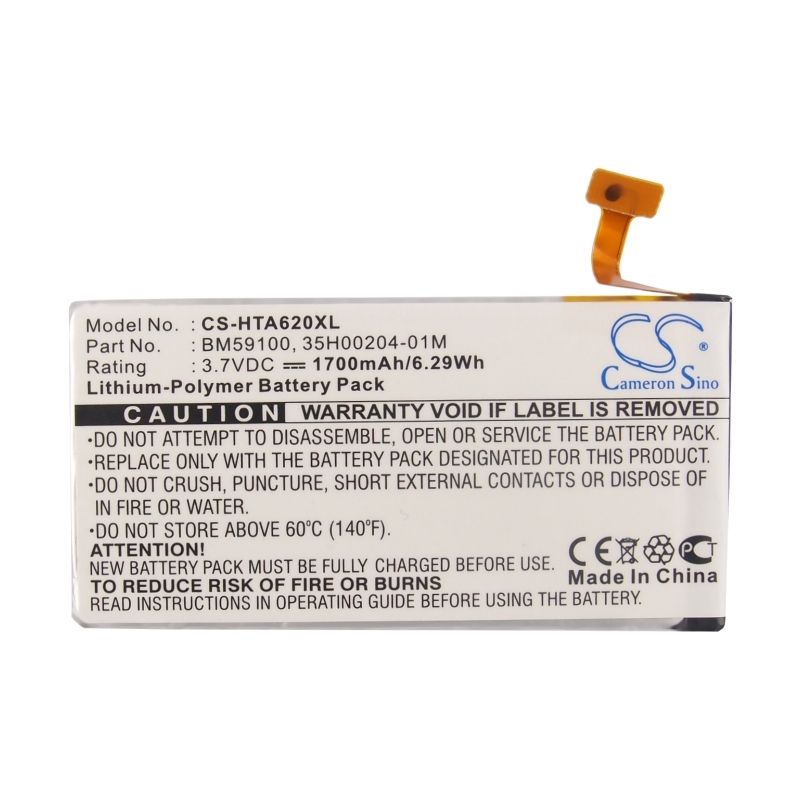 Li-Polymer Battery fits Htc, a620, a620e, a620t 3.7V, 1700mAh Communications Cameron Sino Technology Limited (Suspended)