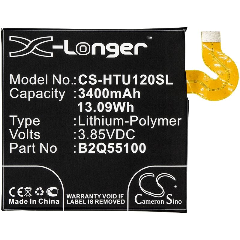 Li-Polymer Battery fits Htc, exodus 1, exodus 1 global, exodus 1 global dual sim 3.85V, 3400mAh Mobile & SmartPhone Cameron Sino Technology Limited