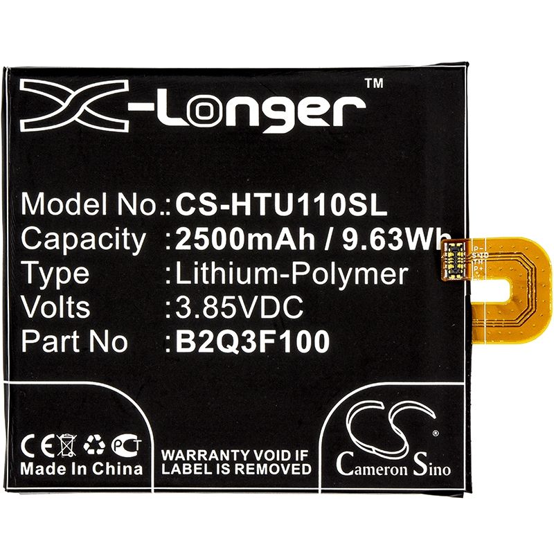 Li-Polymer Battery fits Htc, ocean life, u11 life, u11 life global lte-a 3.85V, 2500mAh Mobile & SmartPhone Cameron Sino Technology Limited