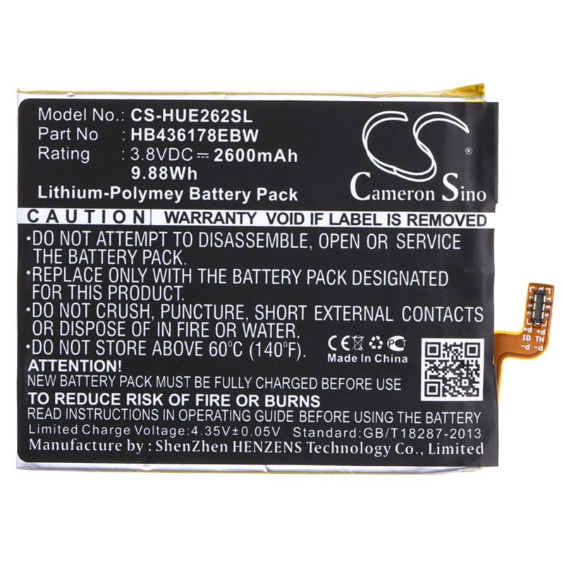 Li-polymer Battery Fits Huawei,2629, Ascend Mate 7s, Crr-cl00 3.8v, 2600mah Mobile & SmartPhone Cameron Sino Technology Limited