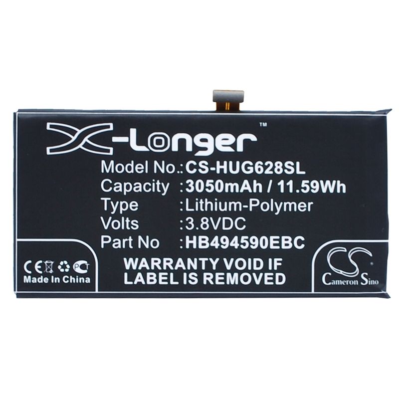 Li-polymer Battery Fits Huawei, Ascend G628, Honor 7, Plk-ul00 3.8v, 3050mah Mobile & SmartPhone Cameron Sino Technology Limited