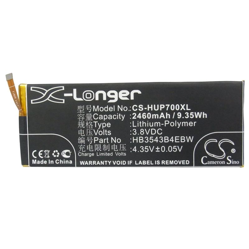 Li-Polymer Battery fits Huawei, ascend p7, ascend p7-l00, ascend p7-l05 3.8V, 2460mAh Mobile & SmartPhone Cameron Sino Technology Limited
