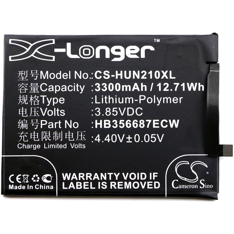Li-polymer Battery Fits Huawei, Bac-al00, Bac-l23, Bac-tl00 3.85v, 3300mah Mobile & SmartPhone Cameron Sino Technology Limited