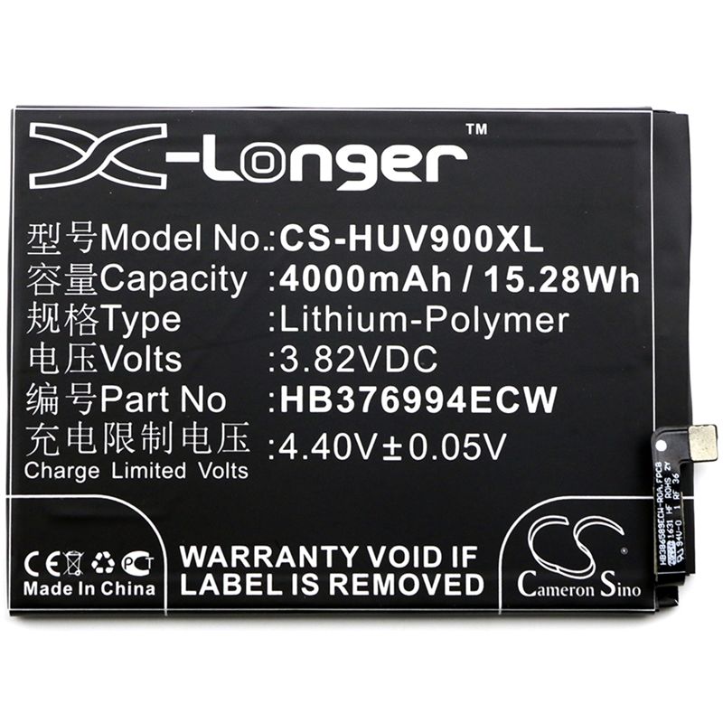 Li-polymer Battery Fits Huawei, Duk-al20, Duk-l09, Duk-tl30 3.82v, 4000mah Mobile & SmartPhone Cameron Sino Technology Limited