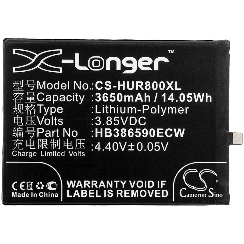 Li-polymer Battery Fits Huawei, Honor 8x, Honor 8x Dual Sim, Jsn-al00 3.85v, 3650mah Mobile & SmartPhone Cameron Sino Technology Limited