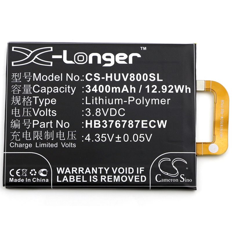 Li-Polymer Battery fits Huawei, honor v8, honor v8 premium, knt-al10 3.8V, 3400mAh Mobile & SmartPhone Cameron Sino Technology Limited
