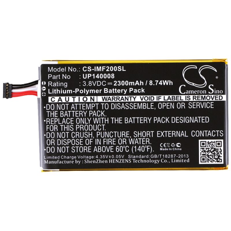 Li-Polymer Battery fits Infocus, m2 3.8V, 2300mAh Mobile & SmartPhone Cameron Sino Technology Limited