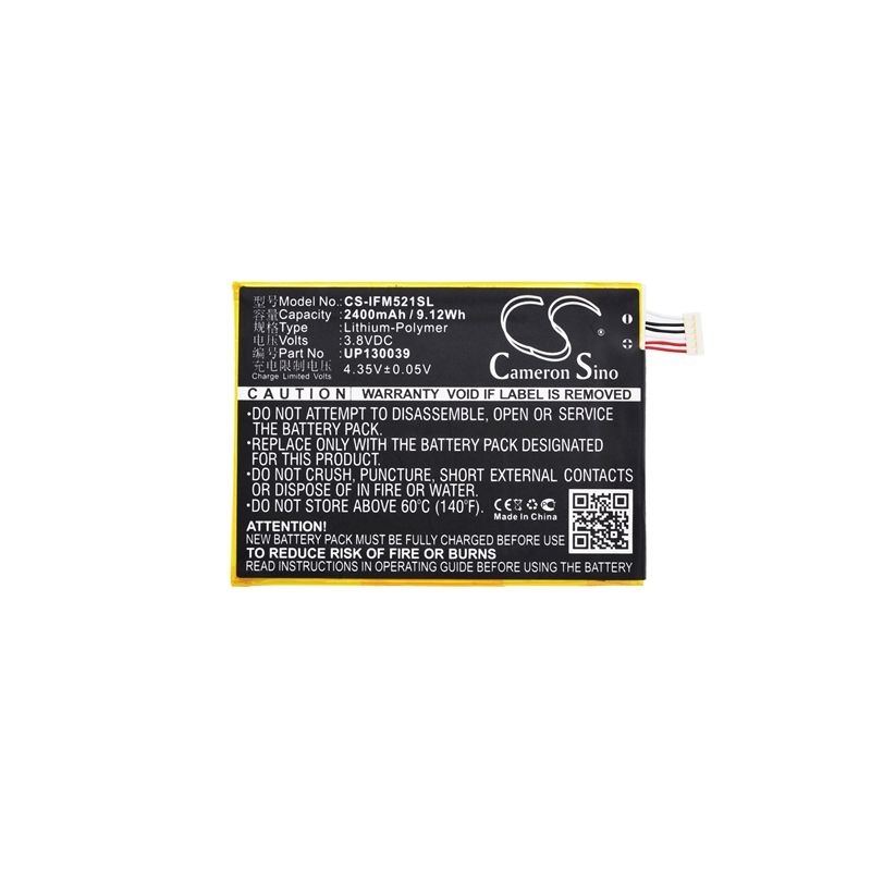 Li-Polymer Battery fits Infocus, m521 3.8V, 2400mAh Mobile & SmartPhone Cameron Sino Technology Limited