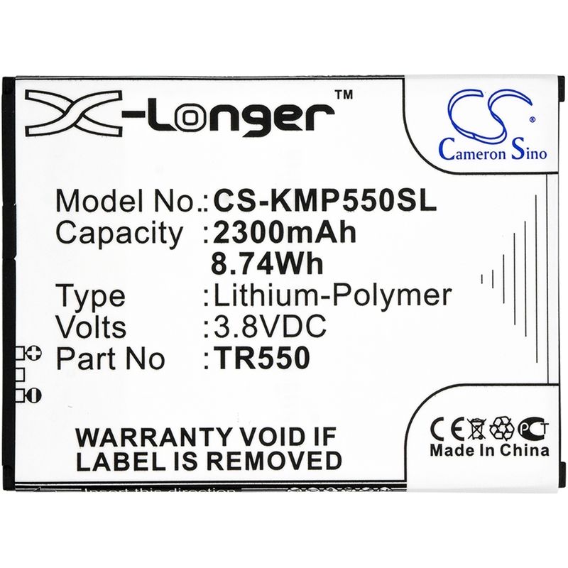 Li-Polymer Battery fits Kazam, trooper 550 3.8V, 2300mAh Communications Cameron Sino Technology Limited (Suspended)