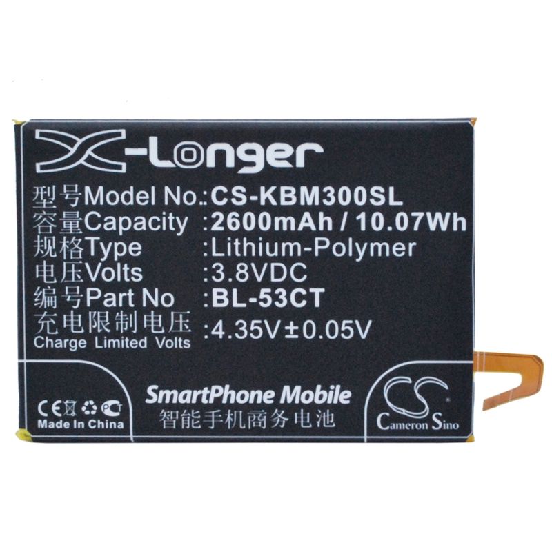 Li-Polymer Battery fits Koobee, m3 3.8V, 2650mAh Mobile & SmartPhone Cameron Sino Technology Limited