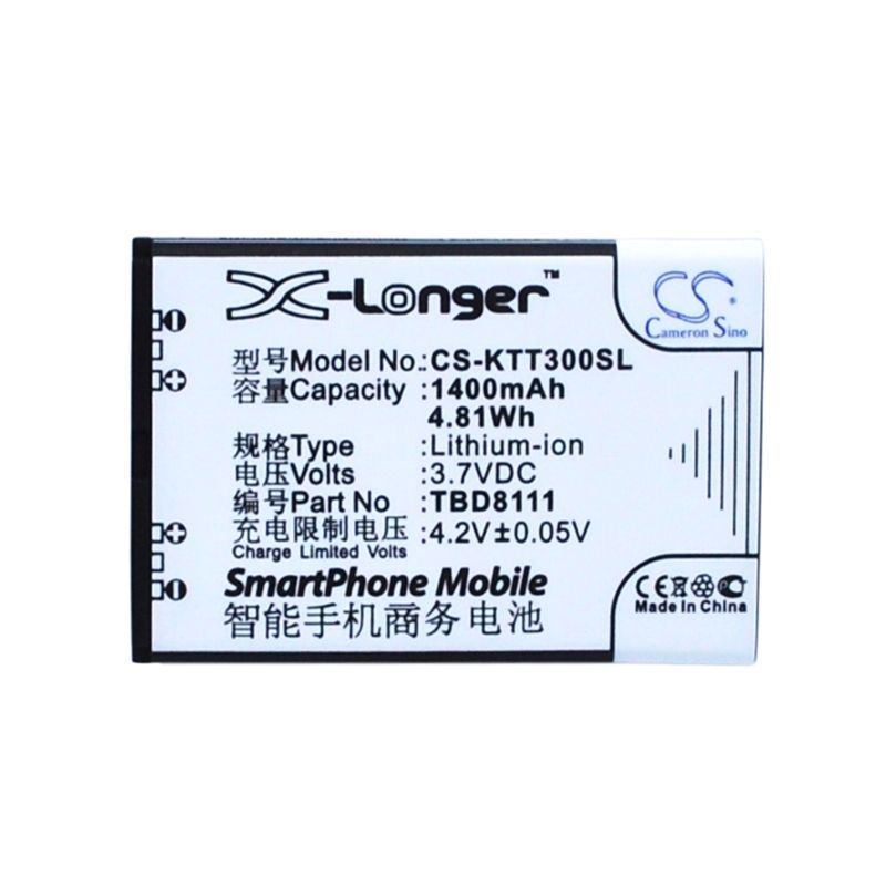 Li-ion Battery fits K-touch, d5800, e339, e359 3.7V, 1400mAh Communications Cameron Sino Technology Limited (Suspended)