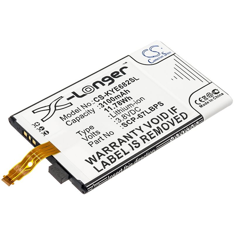 Li-ion Battery Fits Kyocera, Duraforce Pro, E6810, E6820 3.8v, 3100mah Mobile & SmartPhone Cameron Sino Technology Limited