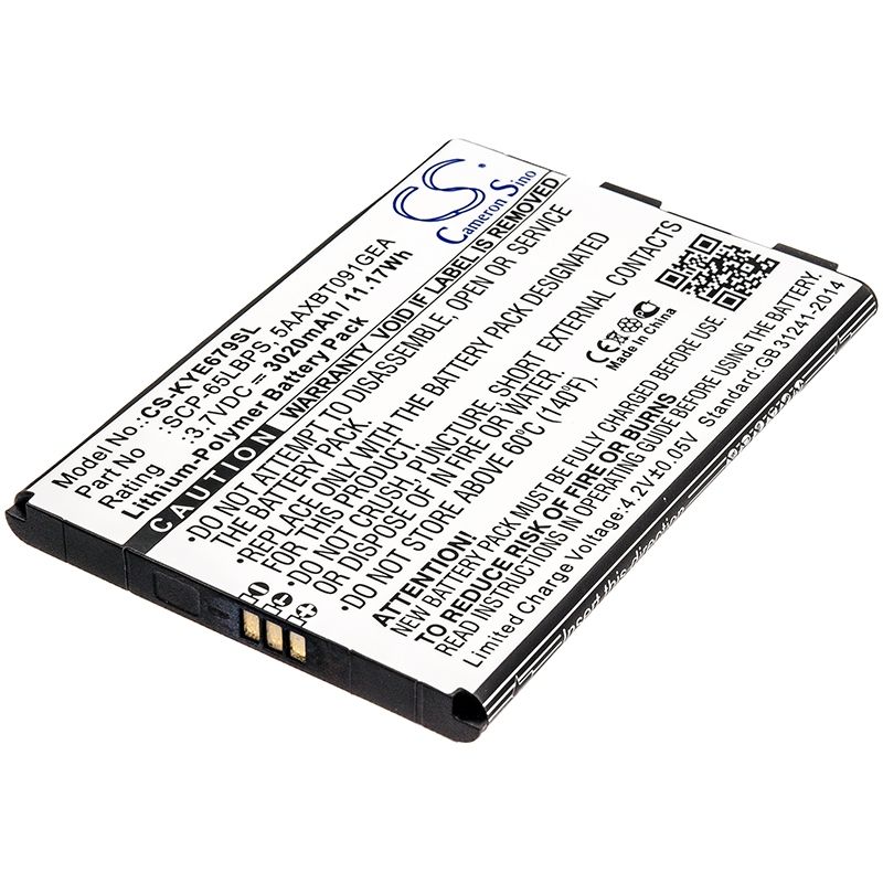 Li-Polymer Battery fits Kyocera, duraforce xd, e6790, e6790 lte 3.7V, 3020mAh Mobile & SmartPhone Cameron Sino Technology Limited