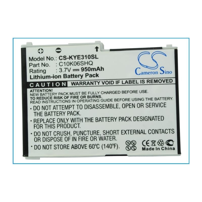 Li-ion Battery fits Kyocera, e3100, loft s2300, rio e3100 3.7V, 950mAh Communications Cameron Sino Technology Limited