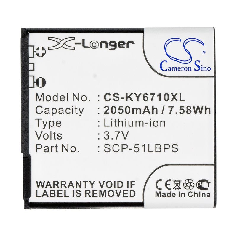 Li-ion Battery fits Kyocera, e6710, e6715, torque 3.7V, 2050mAh Mobile & SmartPhone Cameron Sino Technology Limited