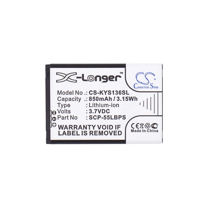 Li-ion Battery fits Kyocera, jax s1360, rally s1370, s1360 jax 3.7V, 850mAh Mobile & SmartPhone Cameron Sino Technology Limited