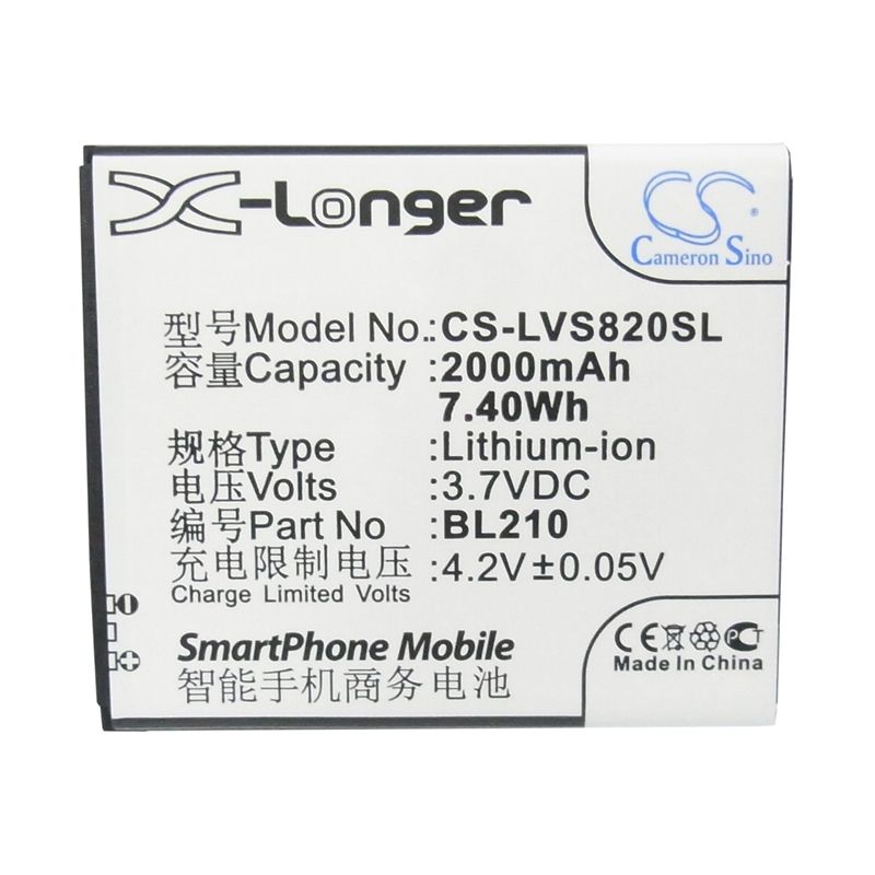 Li-ion Battery fits Lenovo, a656, a658t, a750e 3.7V, 2000mAh Mobile & SmartPhone Cameron Sino Technology Limited