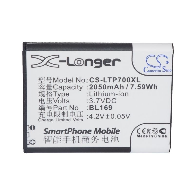 Li-polymer Battery Fits Lenovo, A789, P70, S560 3.7v, 2050mah Mobile & SmartPhone Cameron Sino Technology Limited