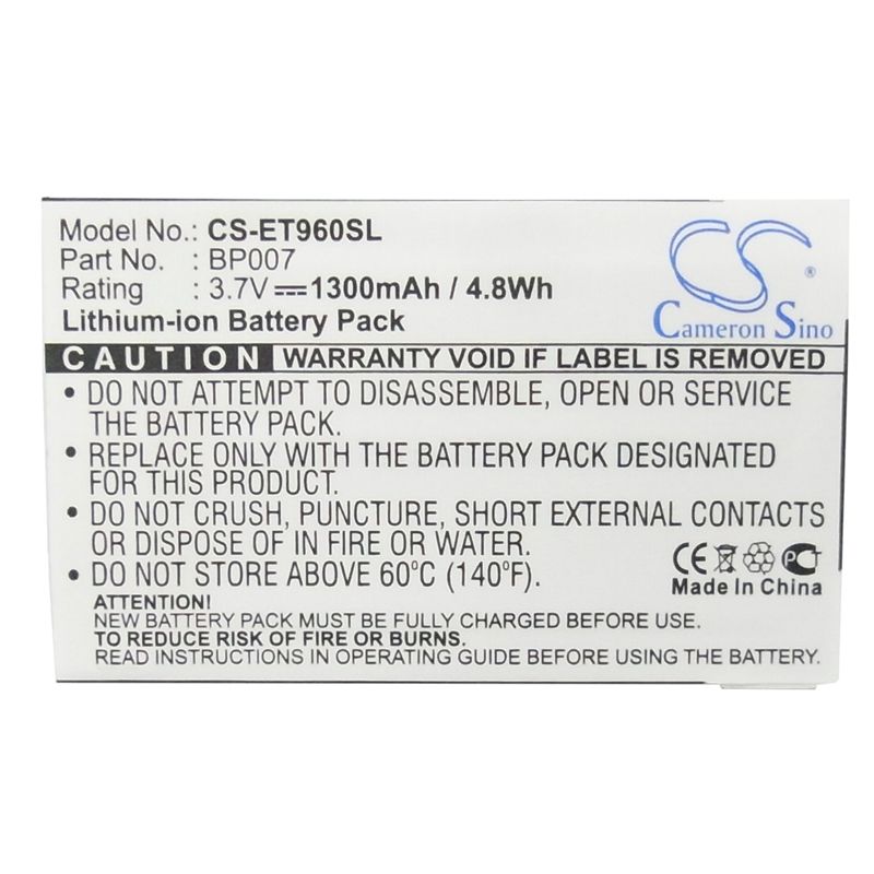 Li-Polymer Battery fits Lenovo, et960 3.7V, 1300mAh Mobile & SmartPhone Cameron Sino Technology Limited