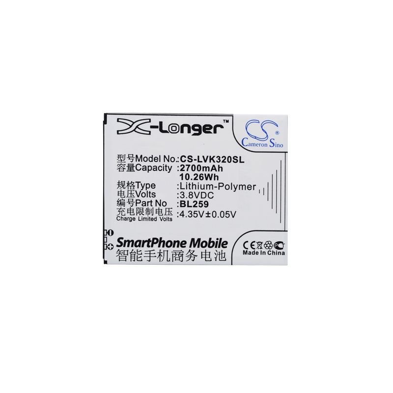 Li-polymer Battery Fits Lenovo, K32c36, Lemon 3, Lemon 3 Dual Sim Td-lte 3.8v, 2700mah Mobile & SmartPhone Cameron Sino Technology Limited
