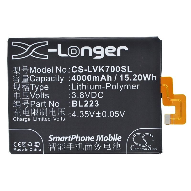 Li-polymer Battery Fits Lenovo, K7, K920, Vibe Z2 Pro 3.8v, 4000mah Mobile & SmartPhone Cameron Sino Technology Limited