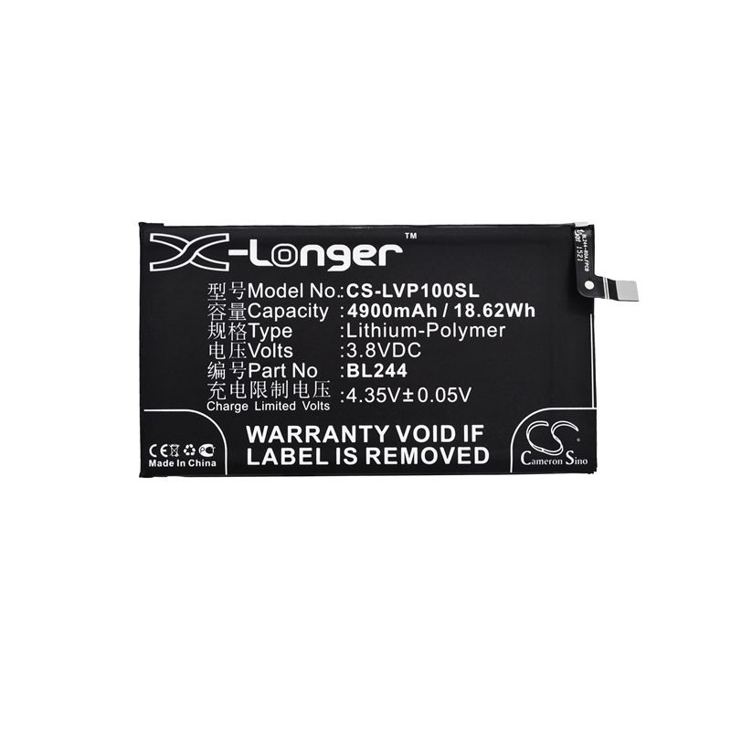 Li-Polymer Battery fits Lenovo, p1 turbo, p1c58, p1c72 3.8V, 4900mAh Mobile & SmartPhone Cameron Sino Technology Limited