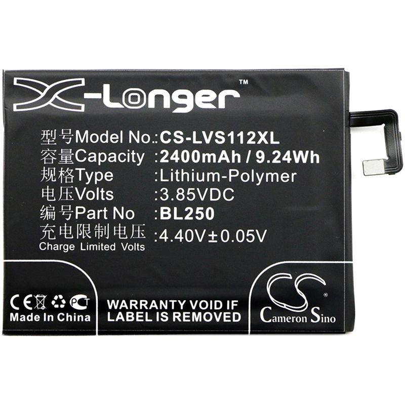 Li-Polymer Battery fits Lenovo, s1a40, s1a40 dual sim td-lte, s1c50 3.85V, 2400mAh Mobile & SmartPhone Cameron Sino Technology Limited