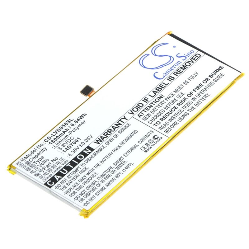 Li-Polymer Battery fits Lenovo, s858t 3.8V, 1800mAh Communications Cameron Sino Technology Limited (Suspended)
