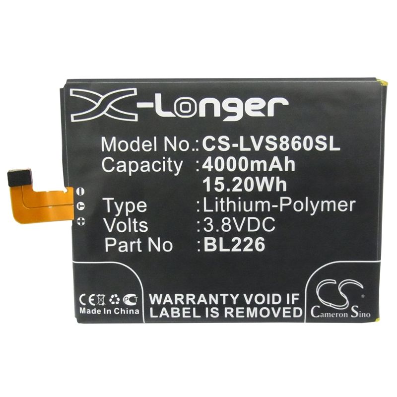 Li-Polymer Battery fits Lenovo, s860 3.8V, 4000mAh Communications Cameron Sino Technology Limited (Suspended)