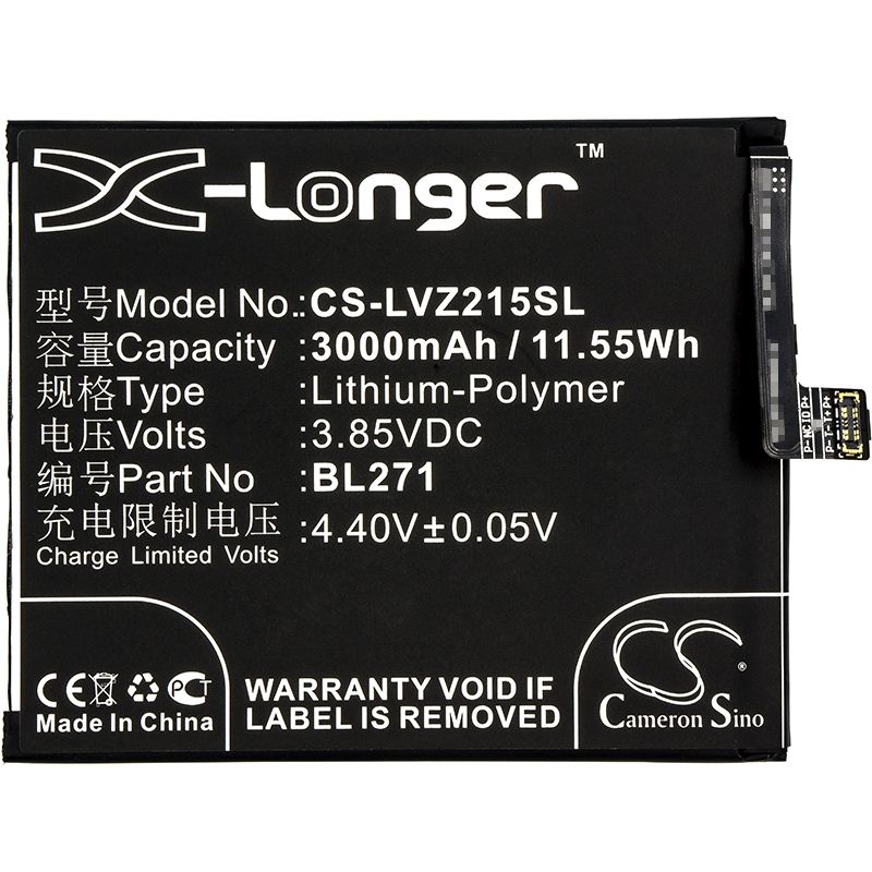 Li-Polymer Battery fits Lenovo, z2151, zuk edge, zuk edge premium edition 3.85V, 3000mAh Mobile & SmartPhone Cameron Sino Technology Limited