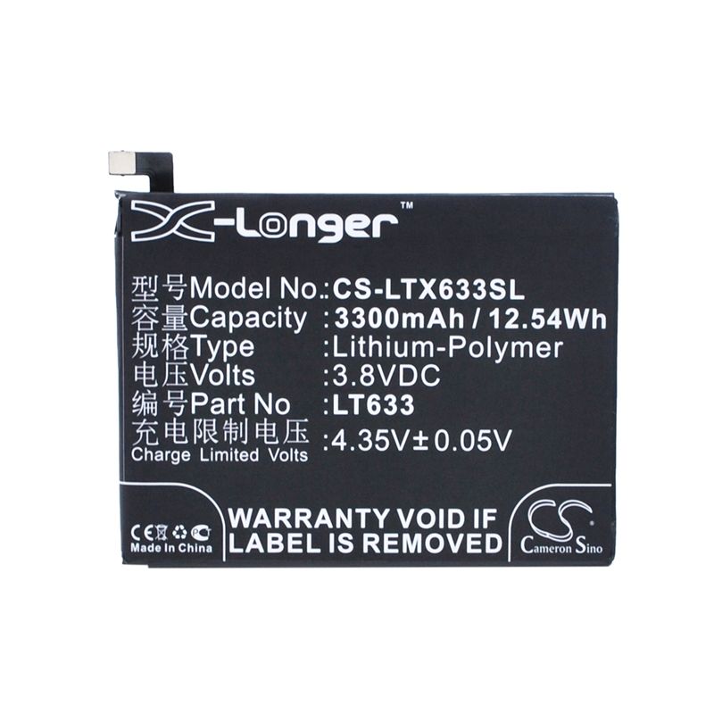 Li-Polymer Battery fits Letv, max, mx1, x900 3.8V, 3300mAh Mobile & SmartPhone Cameron Sino Technology Limited