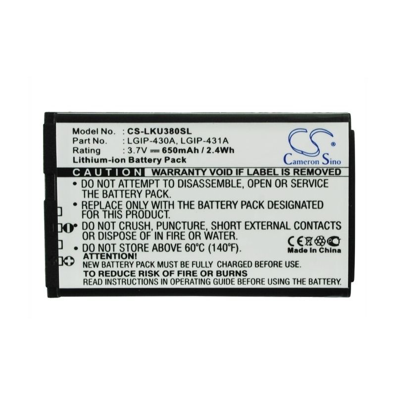 Li-ion Battery Fits Lg, 100c, 220c, 230 Nite 3.7v, 650mah Mobile & SmartPhone Cameron Sino Technology Limited