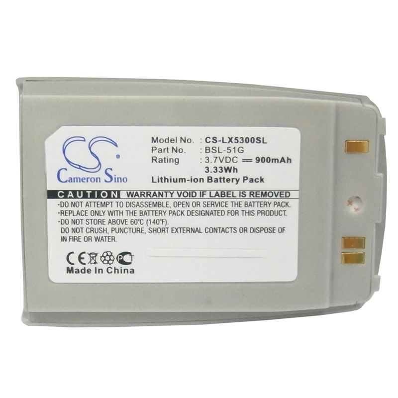 Li-ion Battery fits Lg,5300,5350, g5300 3.7V, 900mAh Mobile & SmartPhone Cameron Sino Technology Limited