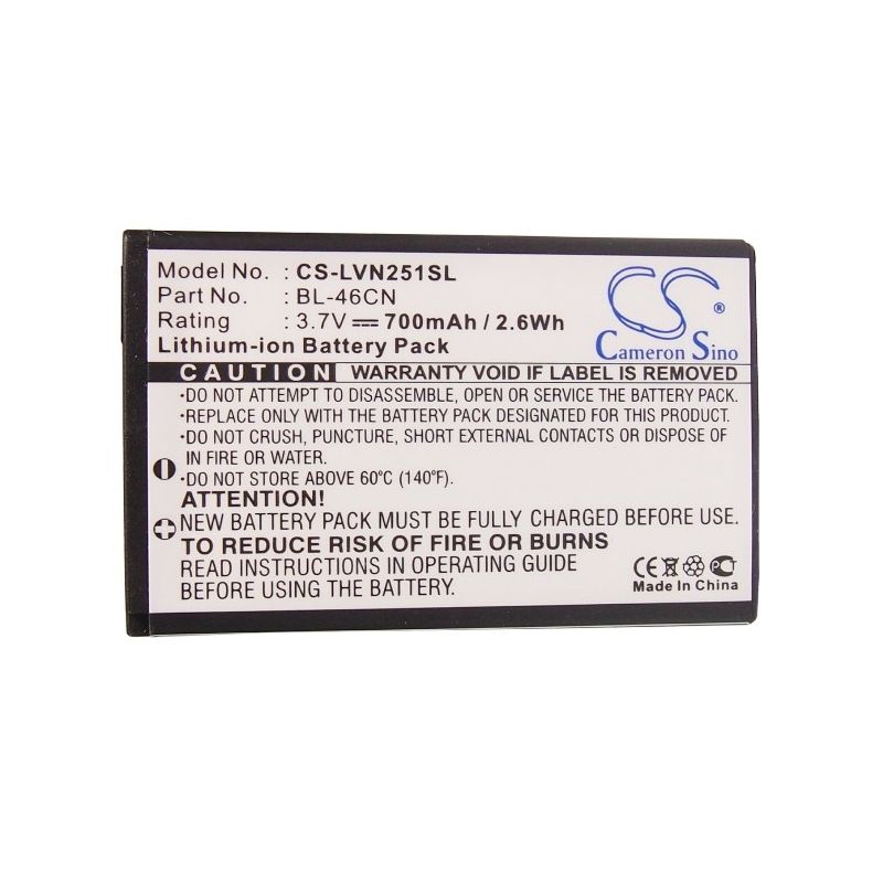 Li-ion Battery Fits Lg, A340, Cosmos 2, Cosmos 3 3.7v, 700mah Mobile & SmartPhone Cameron Sino Technology Limited