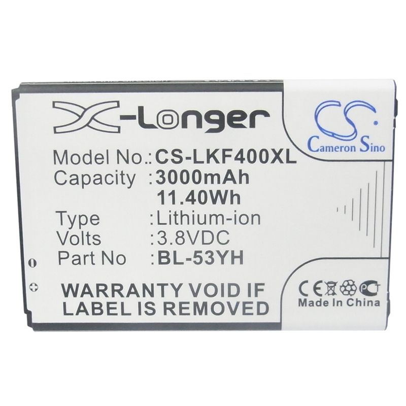 Li-ion Battery Fits Lg, Aka, D690, D690n 3.8v, 3000mah Mobile & SmartPhone Cameron Sino Technology Limited
