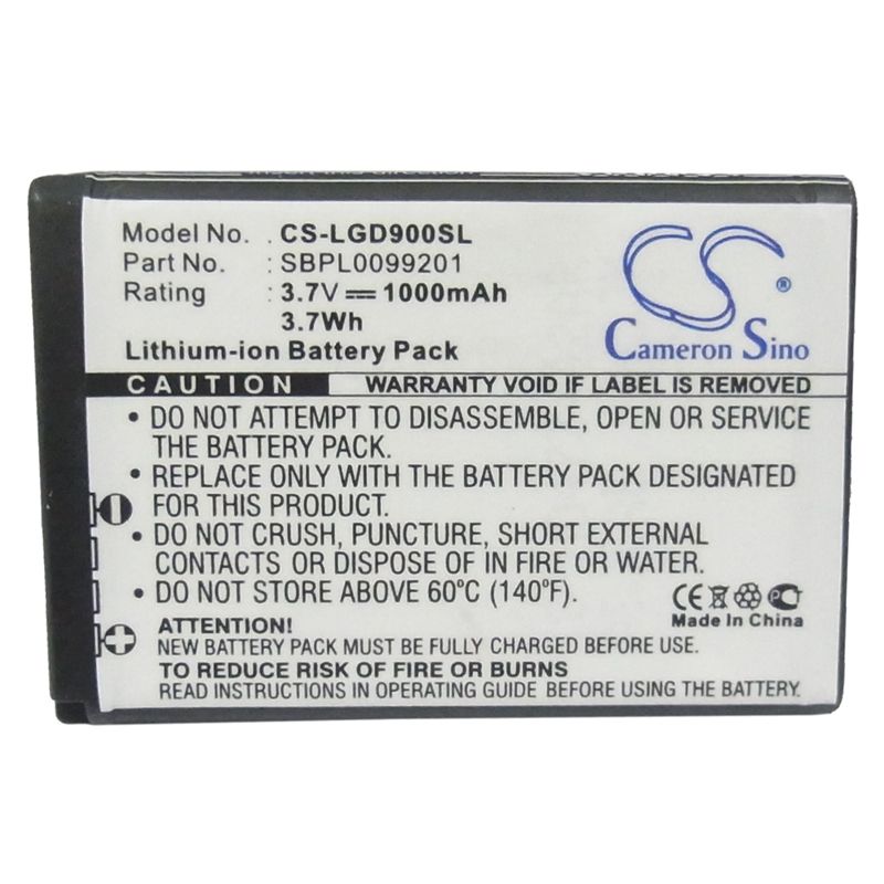 Li-ion Battery fits Lg, bl40 chocolate, gd900, gd900 crystal 3.7V, 1000mAh Mobile & SmartPhone Cameron Sino Technology Limited