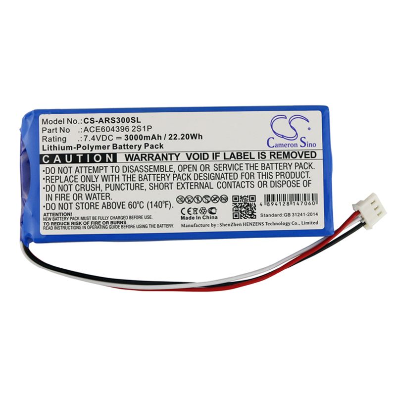 Li-Polymer Battery fits Aaronia, Spectran Hf-rev.3, Spectran Hf-v4 Analyzer, Spectran Nf Analyzer 7.4V, 3000mAh Equipment & Survey & Test Cameron Sino Technology Limited