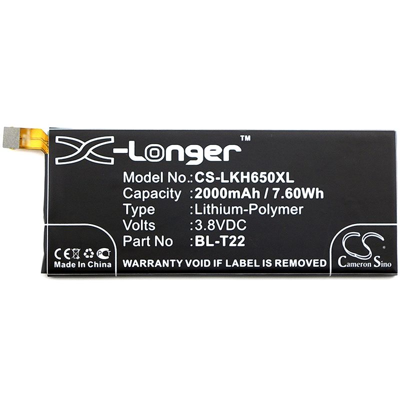 Li-Polymer Battery fits Lg, class, class 4g, f620s 3.8V, 2000mAh Mobile & SmartPhone Cameron Sino Technology Limited